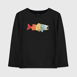 Лонгслив хлопковый детский Color fish, цвет: черный