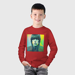 Лонгслив хлопковый детский Brian Jones Pop Glitch Art, цвет: красный — фото 2