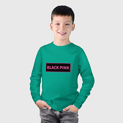 Лонгслив хлопковый детский Логотип Блек Пинк, цвет: зеленый — фото 2
