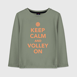 Лонгслив хлопковый детский Keep calm and volley on, цвет: авокадо