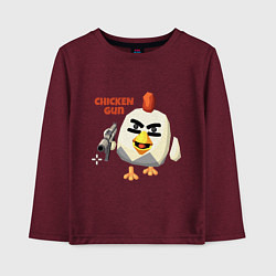 Лонгслив хлопковый детский Chicken Gun злой, цвет: меланж-бордовый