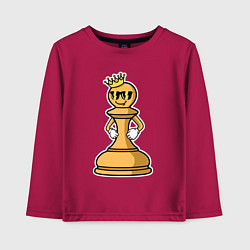 Лонгслив хлопковый детский Шахматная пешка InChess, цвет: маджента