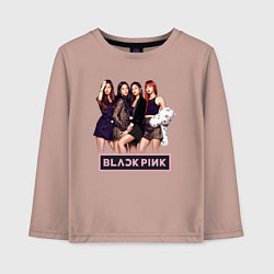 Лонгслив хлопковый детский Rose Blackpink kpop, цвет: пыльно-розовый