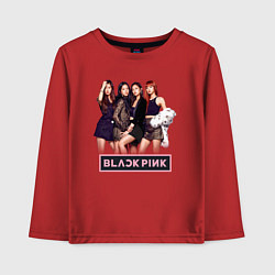 Лонгслив хлопковый детский Rose Blackpink kpop, цвет: красный