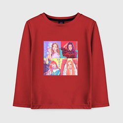 Лонгслив хлопковый детский Colorful Black Pink, цвет: красный