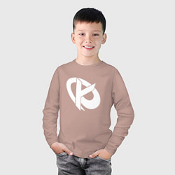 Лонгслив хлопковый детский Karmine Corp, цвет: пыльно-розовый — фото 2