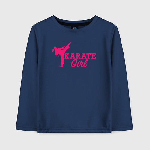 Детский лонгслив Girl karate / Тёмно-синий – фото 1