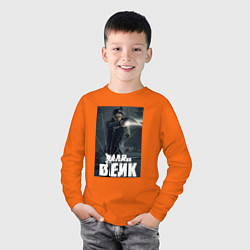 Лонгслив хлопковый детский Алан Вейк за стеклом, цвет: оранжевый — фото 2