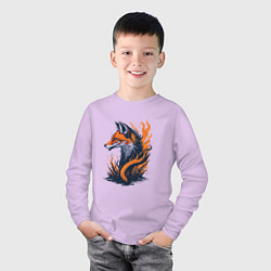 Лонгслив хлопковый детский Burning fox, цвет: лаванда — фото 2