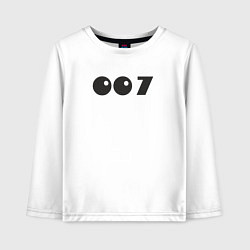 Лонгслив хлопковый детский Number 007, цвет: белый