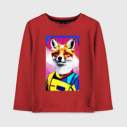 Лонгслив хлопковый детский Fox - pop art - fashionista, цвет: красный