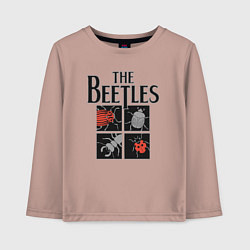 Лонгслив хлопковый детский Beetles, цвет: пыльно-розовый