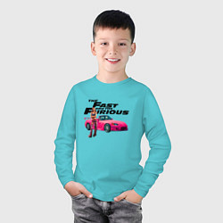 Лонгслив хлопковый детский Девон Аоки Honda s2000, цвет: бирюзовый — фото 2