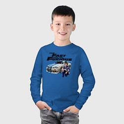 Лонгслив хлопковый детский Брайан ОКоннер Nissan Skyline R34, цвет: синий — фото 2