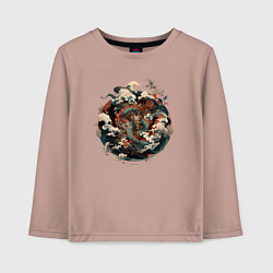 Лонгслив хлопковый детский Power of the Dragon god, цвет: пыльно-розовый