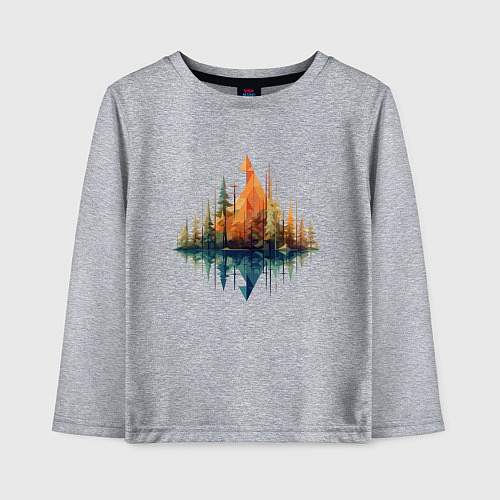 Детский лонгслив Геометрический лес / Меланж – фото 1