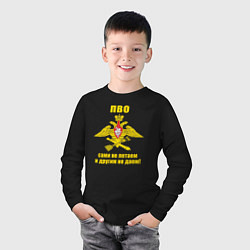 Лонгслив хлопковый детский ПВО - сами не летаем и другим не даем, цвет: черный — фото 2