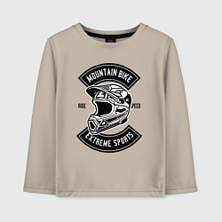 Лонгслив хлопковый детский Mountain bike helmet, цвет: миндальный
