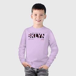 Лонгслив хлопковый детский Brooklyn, BKLYN, цвет: лаванда — фото 2