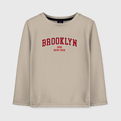 Лонгслив хлопковый детский Brooklyn New York, цвет: миндальный