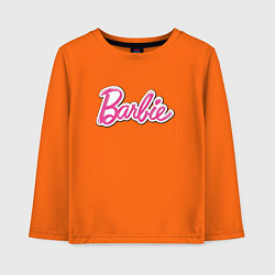 Лонгслив хлопковый детский Barbie title, цвет: оранжевый