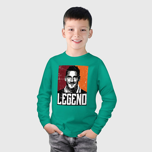 Детский лонгслив Тотти легенда / Зеленый – фото 3