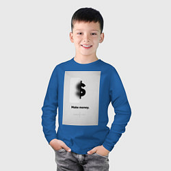 Лонгслив хлопковый детский Make Money, цвет: синий — фото 2