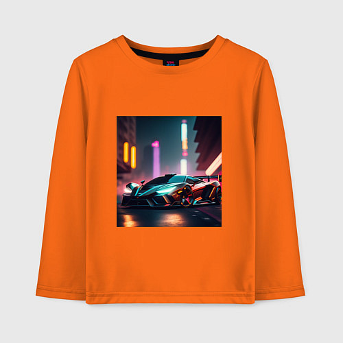 Детский лонгслив Суперавто / Оранжевый – фото 1