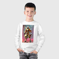 Лонгслив хлопковый детский Персонаж будущей видеоигры - нейросеть, цвет: белый — фото 2