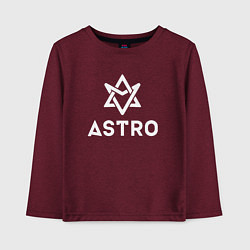 Лонгслив хлопковый детский Astro logo, цвет: меланж-бордовый