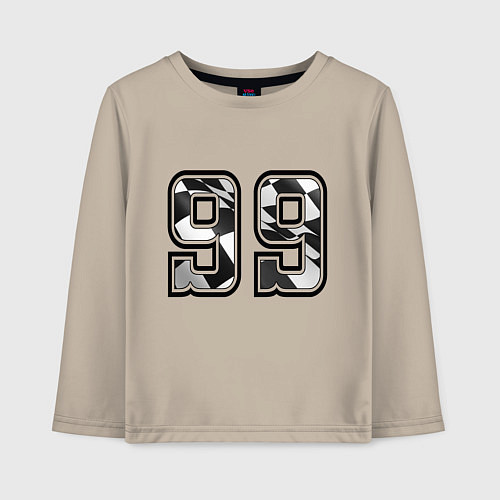 Детский лонгслив Год рождения номер регион 99 / Миндальный – фото 1