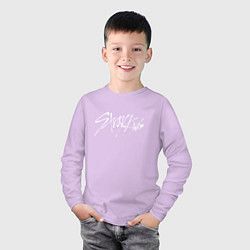 Лонгслив хлопковый детский Стрей Кидс logo, цвет: лаванда — фото 2