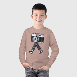 Лонгслив хлопковый детский Бродячий фотограф, цвет: пыльно-розовый — фото 2