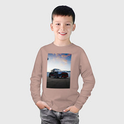 Лонгслив хлопковый детский Авто на фоне неба, цвет: пыльно-розовый — фото 2