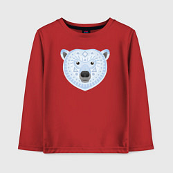 Лонгслив хлопковый детский Полярный медведь, цвет: красный