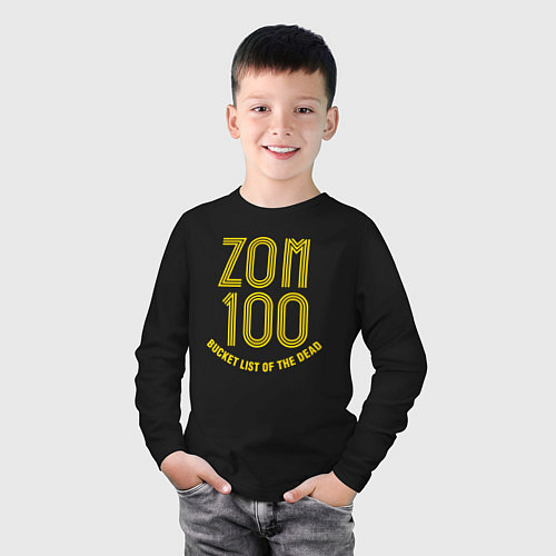Детский лонгслив Zom 100 logo / Черный – фото 3