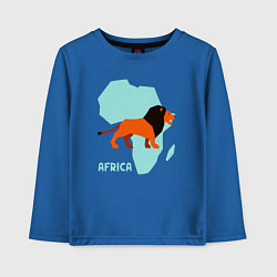 Лонгслив хлопковый детский Лев из Африки, цвет: синий