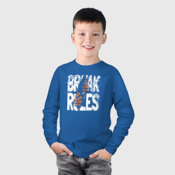 Лонгслив хлопковый детский Break rules, цвет: синий — фото 2