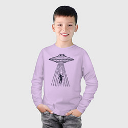 Лонгслив хлопковый детский Похищение пришельцами, цвет: лаванда — фото 2