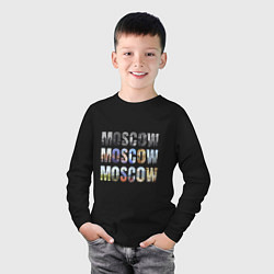 Лонгслив хлопковый детский Moscow - Москва, цвет: черный — фото 2
