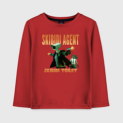 Лонгслив хлопковый детский Skibidi toilet agent, цвет: красный