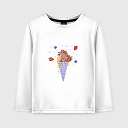 Детский лонгслив Мороженое с ёжиком и фруктами