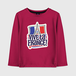 Лонгслив хлопковый детский Vive la France, цвет: маджента