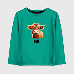 Детский лонгслив Милый мохнатый теленок