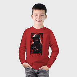 Лонгслив хлопковый детский Roblox black man, цвет: красный — фото 2