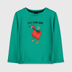 Лонгслив хлопковый детский Spicy honk bonk - Untitled Goose Game, цвет: зеленый