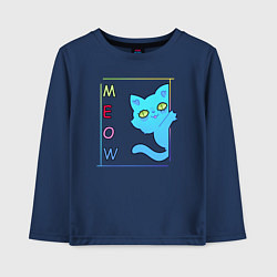 Лонгслив хлопковый детский Cat meow, цвет: тёмно-синий