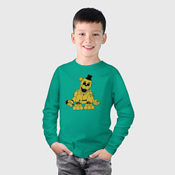 Лонгслив хлопковый детский Золотой Фредди разобран, цвет: зеленый — фото 2