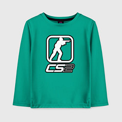 Лонгслив хлопковый детский CS2 logo, цвет: зеленый