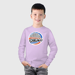 Лонгслив хлопковый детский Chicago, цвет: лаванда — фото 2